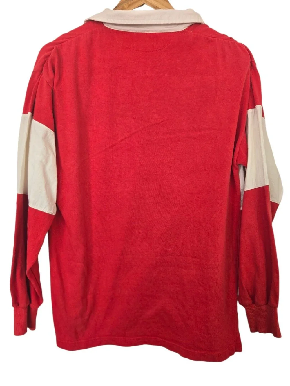 🥤 Vintage Coca-Cola Red & White Rugby Pullover Long Sleeve